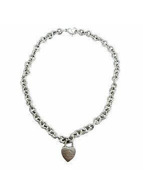 Tiffany & Co Return to Tiffany Heart Lock Choker 925 Necklace Silver